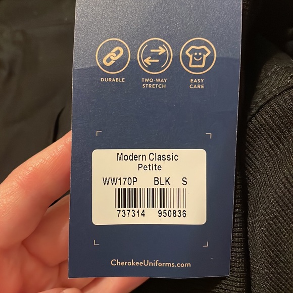 NWT Cherokee workwear professionals modern classic petite S black scrub pants - Picture 5 of 5